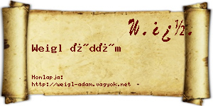 Weigl Ádám névjegykártya