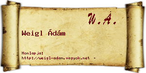 Weigl Ádám névjegykártya